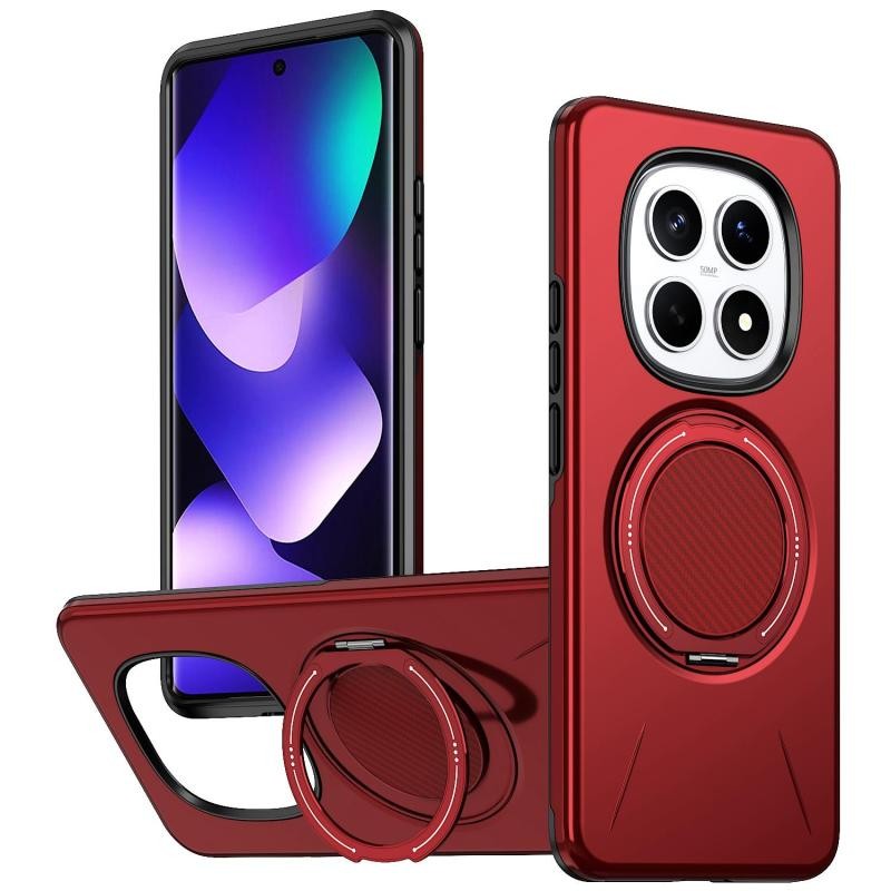 Xiaomi Redmi Note 15 5G/Poco M8 5G Premium MagSafe Σκληρή Θήκη με Δαχτυλίδι Red