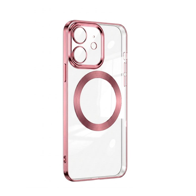Apple iPhone 12 Electroplated MagSafe Θήκη Σιλικόνης Pink