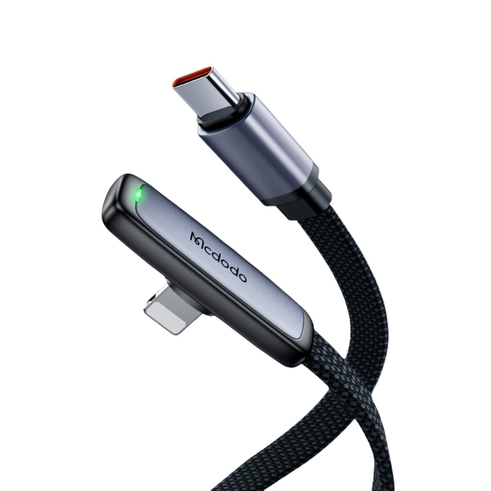 Mcdodo CA-3350 Type - C to Lighting Angle (90°) Design 36W - 1m Black