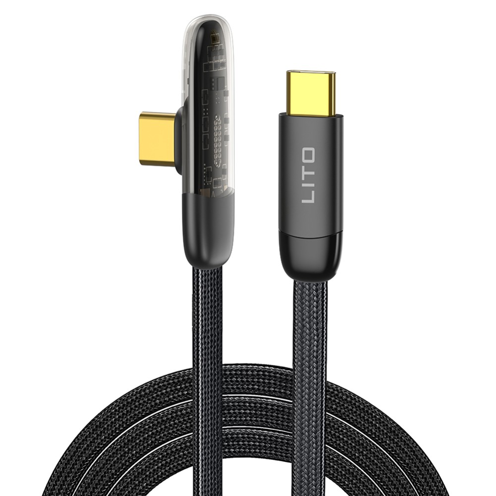 Lito LD11CC Type - C to Type - C Angle (90°) Design 60w - 1m Black