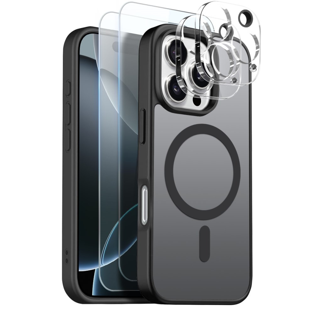 Apple iPhone 16 Pro Max NORTHJO  Σετ Προστασίας 5 σε 1 - Σκληρή Θήκη και Προστασία Οθόνης/Κάμερας Ημιδιάφανη Black