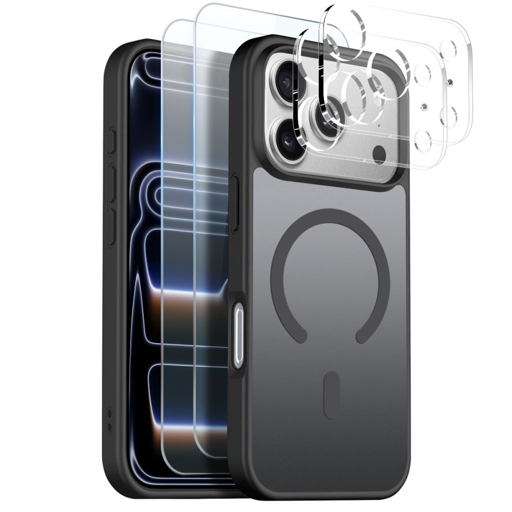 Apple iPhone 17 Pro Max NORTHJO  Σετ Προστασίας 5 σε 1 - Σκληρή Θήκη και Προστασία Οθόνης/Κάμερας Ημιδιάφανη Black