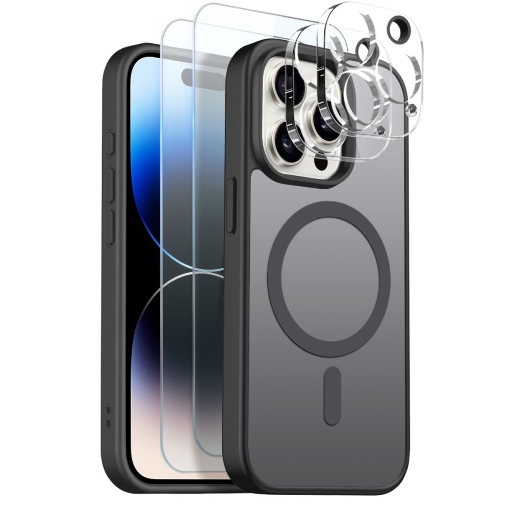 Apple iPhone 14 Pro Max NORTHJO  Σετ Προστασίας 5 σε 1 - Σκληρή Θήκη και Προστασία Οθόνης/Κάμερας Ημιδιάφανη Black