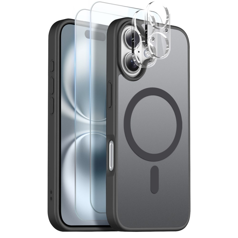 Apple iPhone 16 NORTHJO  Σετ Προστασίας 5 σε 1 - Σκληρή Θήκη και Προστασία Οθόνης/Κάμερας Ημιδιάφανη Black