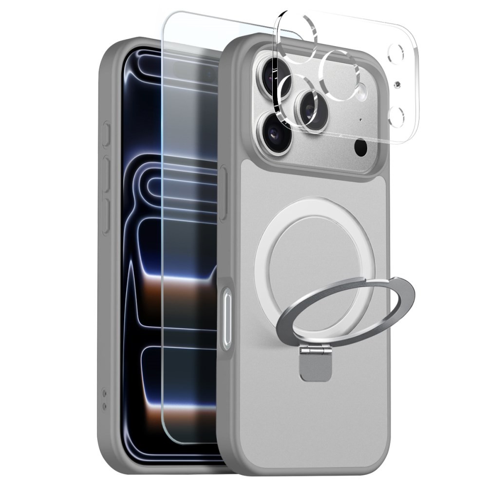 Apple iPhone 17 Pro Max NORTHJO  Σετ Προστασίας 3 σε 1 - Σκληρή Θήκη με Stand και Προστασία Οθόνης/Κάμερας Ημιδιάφανη Grey