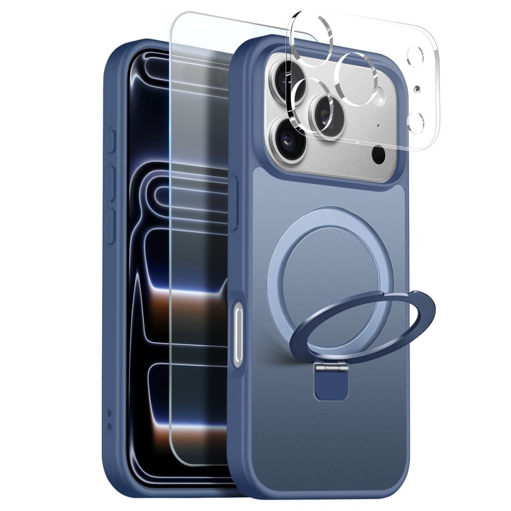Apple iPhone 17 Pro Max NORTHJO  Σετ Προστασίας 3 σε 1 - Σκληρή Θήκη με Stand και Προστασία Οθόνης/Κάμερας Ημιδιάφανη Blue