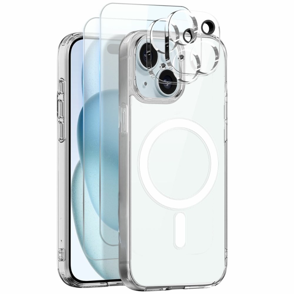 Apple iPhone 15 NORTHJO  Σετ Προστασίας 5 σε 1 - Σκληρή Θήκη και Προστασία Οθόνης/Κάμερας Transparent