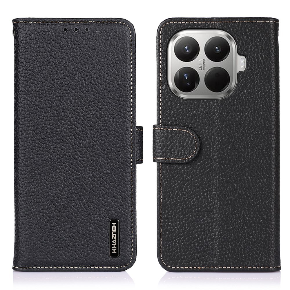 Xiaomi 17T Pro 5G KHAZNEH Litchi Δερμάτινη Θήκη Πορτοφόλι Black