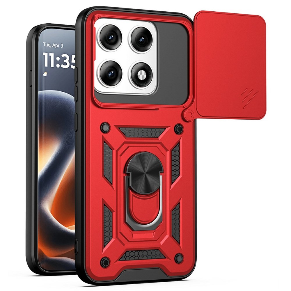 Motorola Edge 70 Pro 5G Rotary Camera Lid Σκληρή Θήκη με Δαχτυλίδι Red