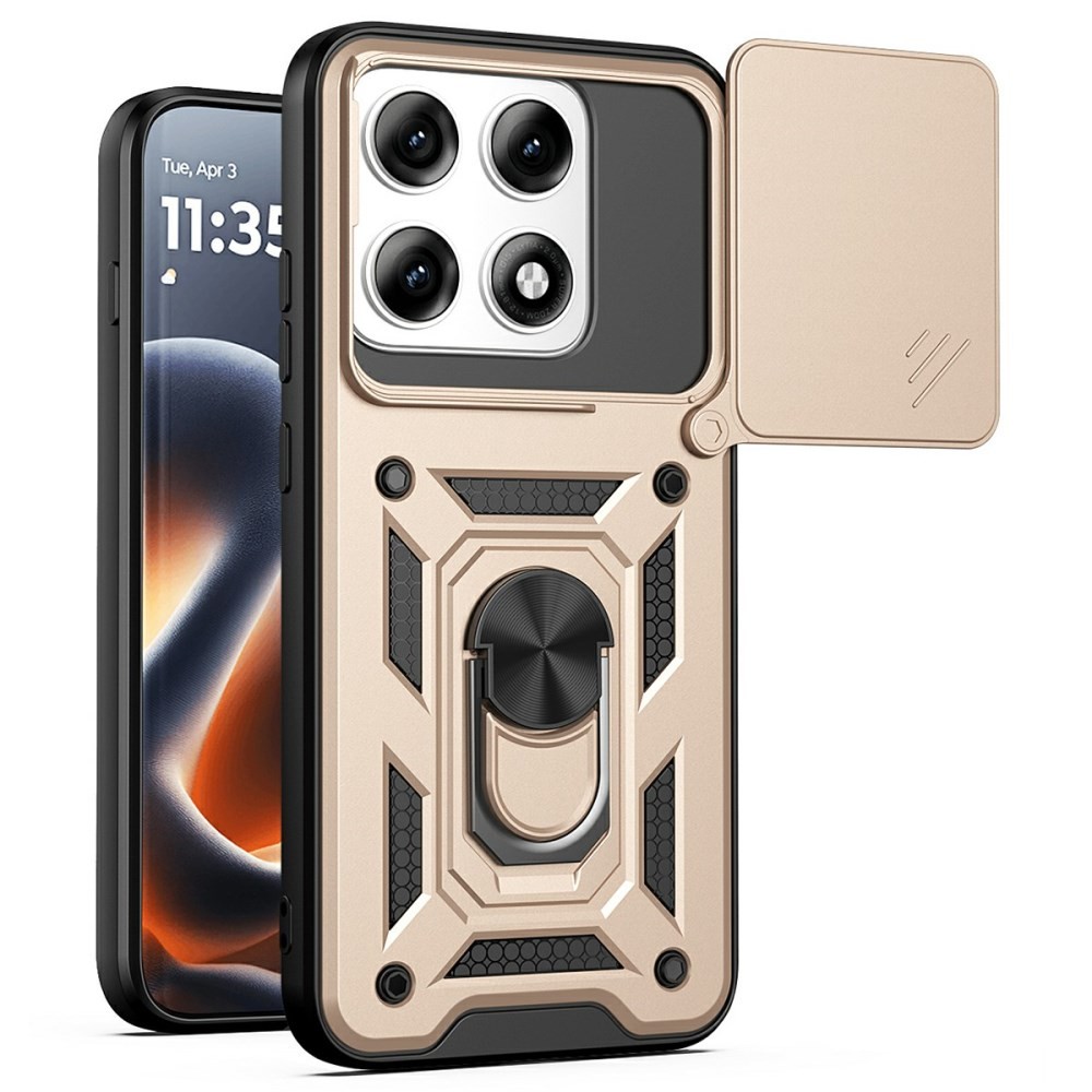 Motorola Edge 70 Pro 5G Rotary Camera Lid Σκληρή Θήκη με Δαχτυλίδι Gold