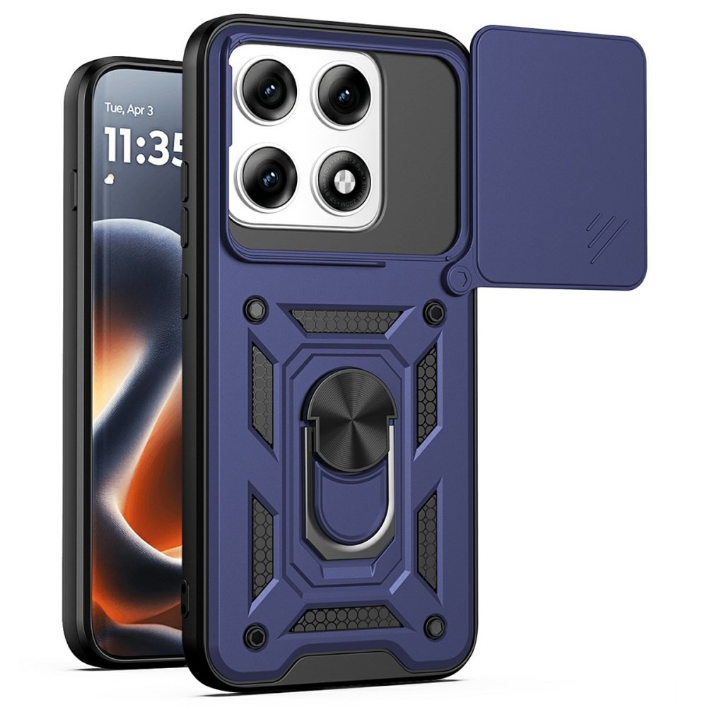 Motorola Edge 70 Pro 5G Rotary Camera Lid Σκληρή Θήκη με Δαχτυλίδι Blue