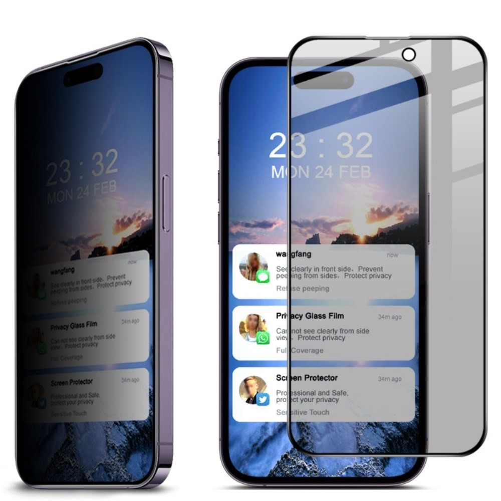 Apple iPhone 14 Pro Max IMAK Privacy Full Glue Full Tempered Glass - Προστασία Οθόνης Black