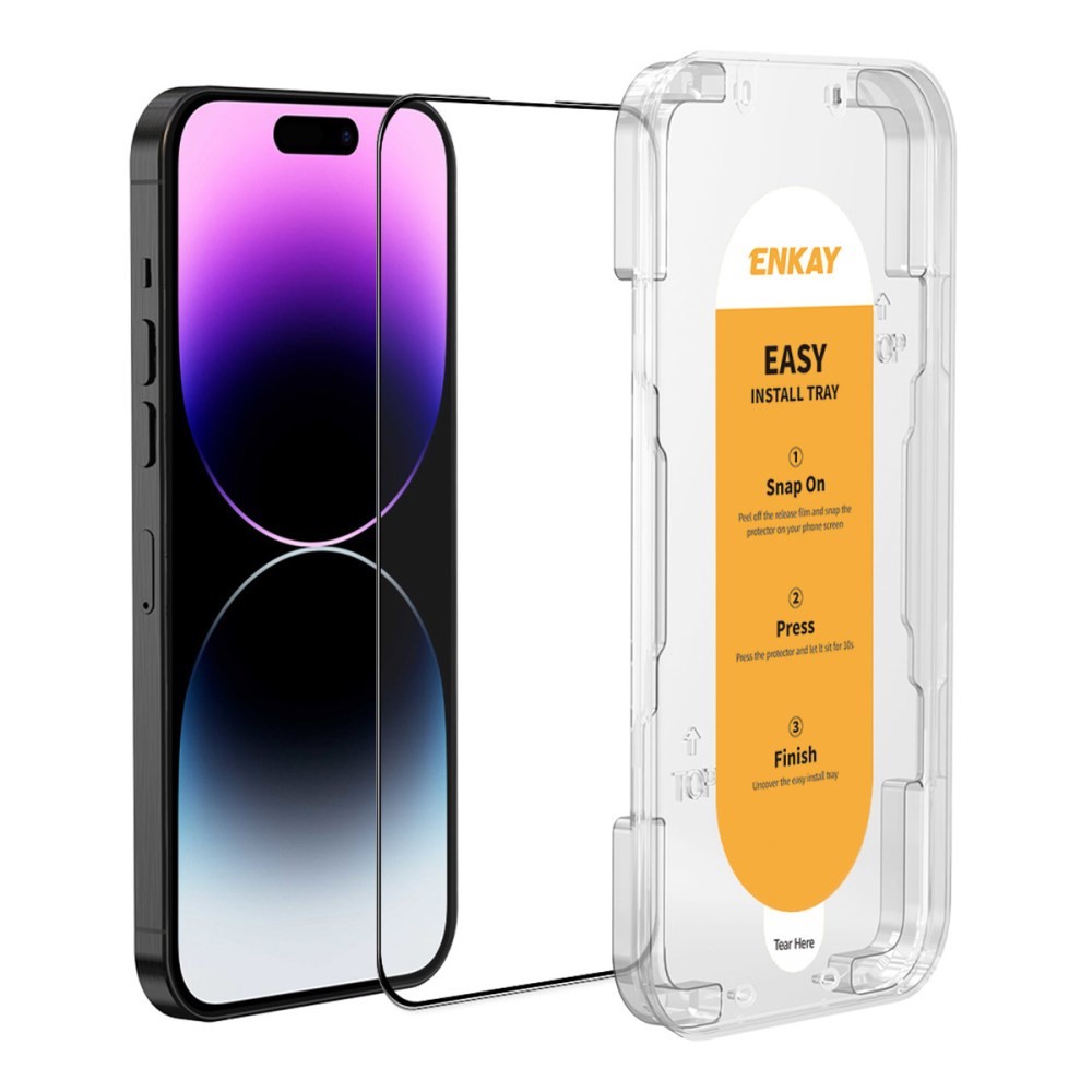 Apple iPhone 14 Pro Max ENKAY Easy Install Full Tempered Glass με Οδηγό Τοποθέτησης Transparent