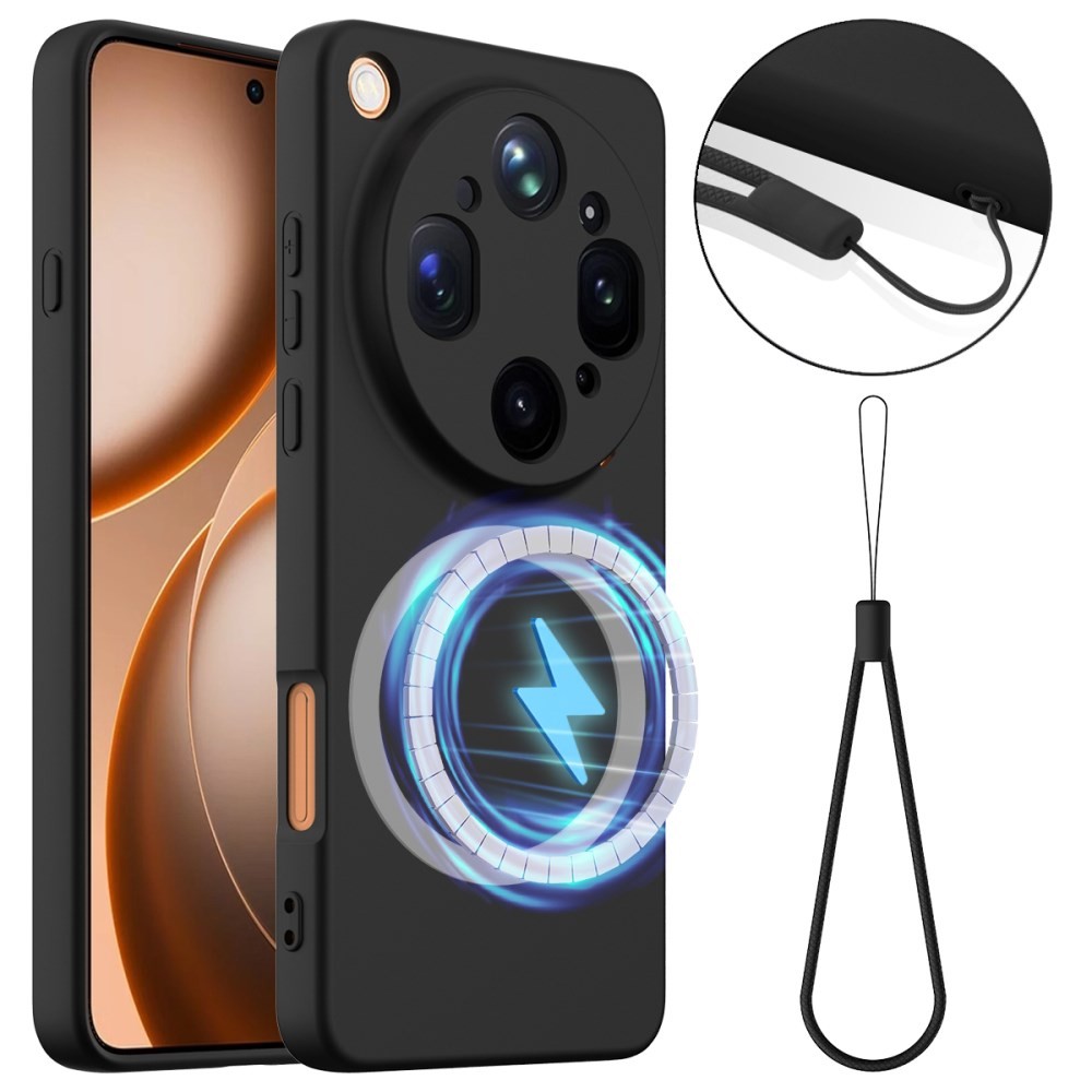 Oppo Find X9 Ultra 5G MagSafe Solid Color Θήκη Σιλικόνης Black