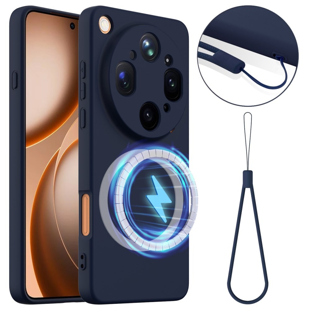 Oppo Find X9 Ultra 5G MagSafe Solid Color Θήκη Σιλικόνης Dark Blue