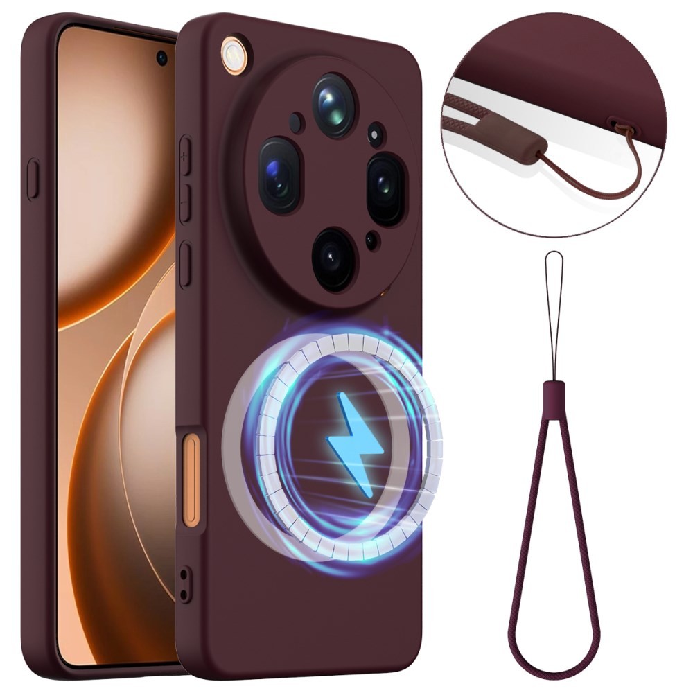 Oppo Find X9 Ultra 5G MagSafe Solid Color Θήκη Σιλικόνης Wine Red