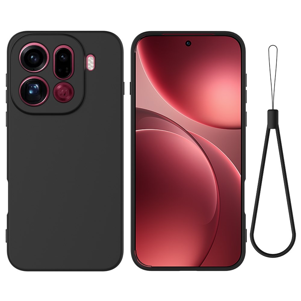 Oppo Find X9 Pro 5G Solid Color Θήκη Σιλικόνης Black
