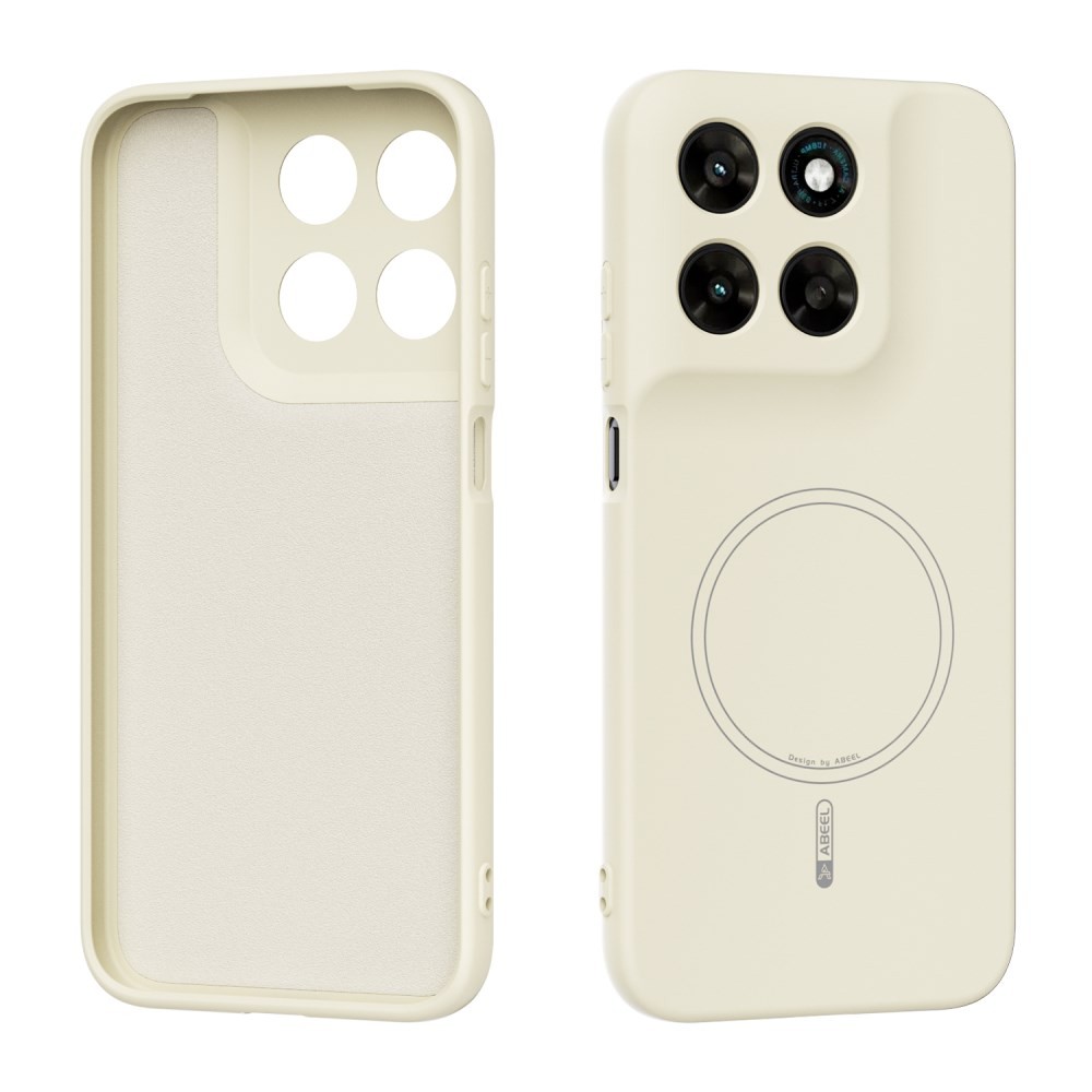 Motorola Moto G67 5G / G77 5G ABEEL Liquid Silicone Magsafe Θήκη Σιλικόνης Beige