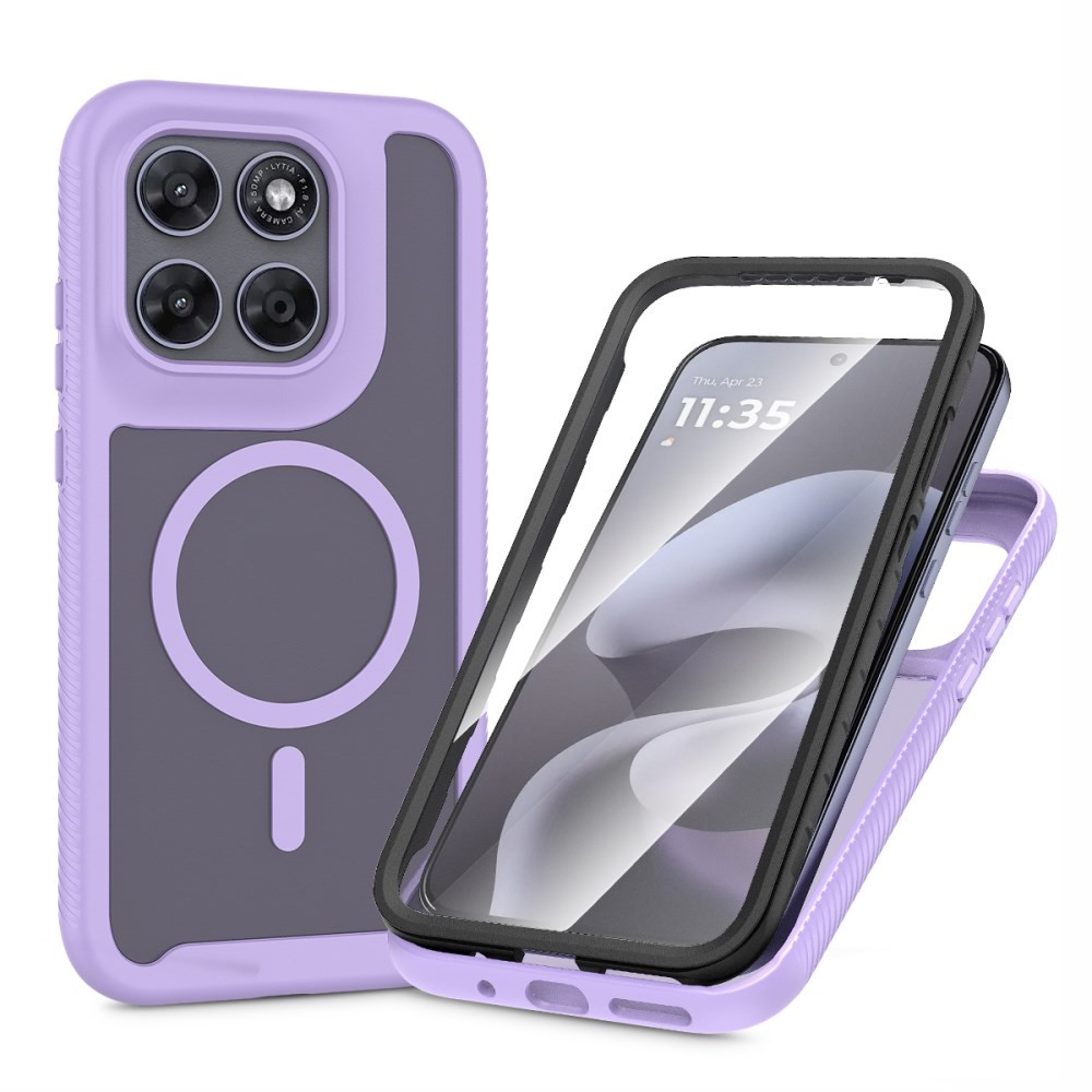 Motorola Moto G67 5G / G77 5G 360 Degrees Coverage MagSafe Σκληρή Θήκη Ημιδιάφανη Purple