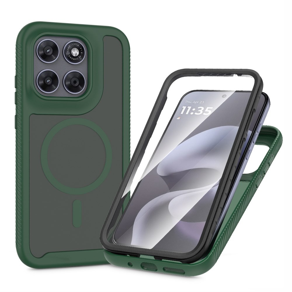 Motorola Moto G67 5G / G77 5G 360 Degrees Coverage MagSafe Σκληρή Θήκη Ημιδιάφανη Green