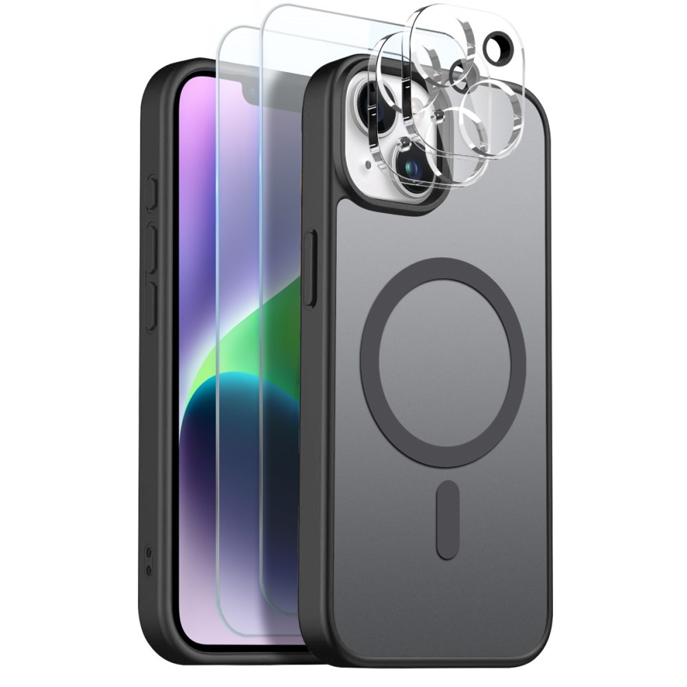 Apple iPhone 14 Plus NORTHJO  Σετ Προστασίας 5 σε 1 - Σκληρή Θήκη και Προστασία Οθόνης/Κάμερας Ημιδιάφανη Black