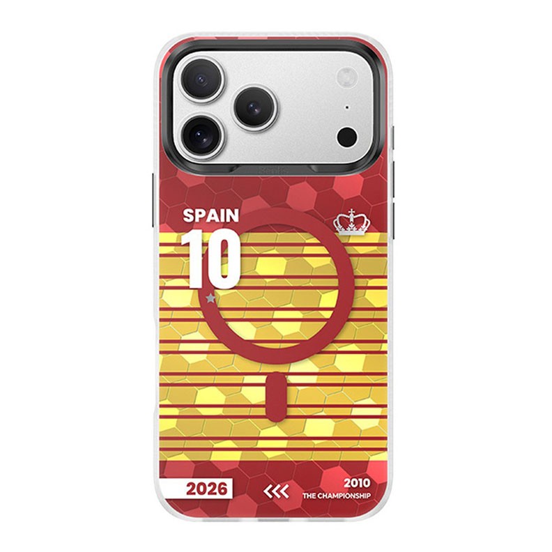 Apple iPhone 17 Pro Max BENKS D3 Football Theme MagSafe Σκληρή Θήκη Σιλικόνης The Crimson Gold Dynasty