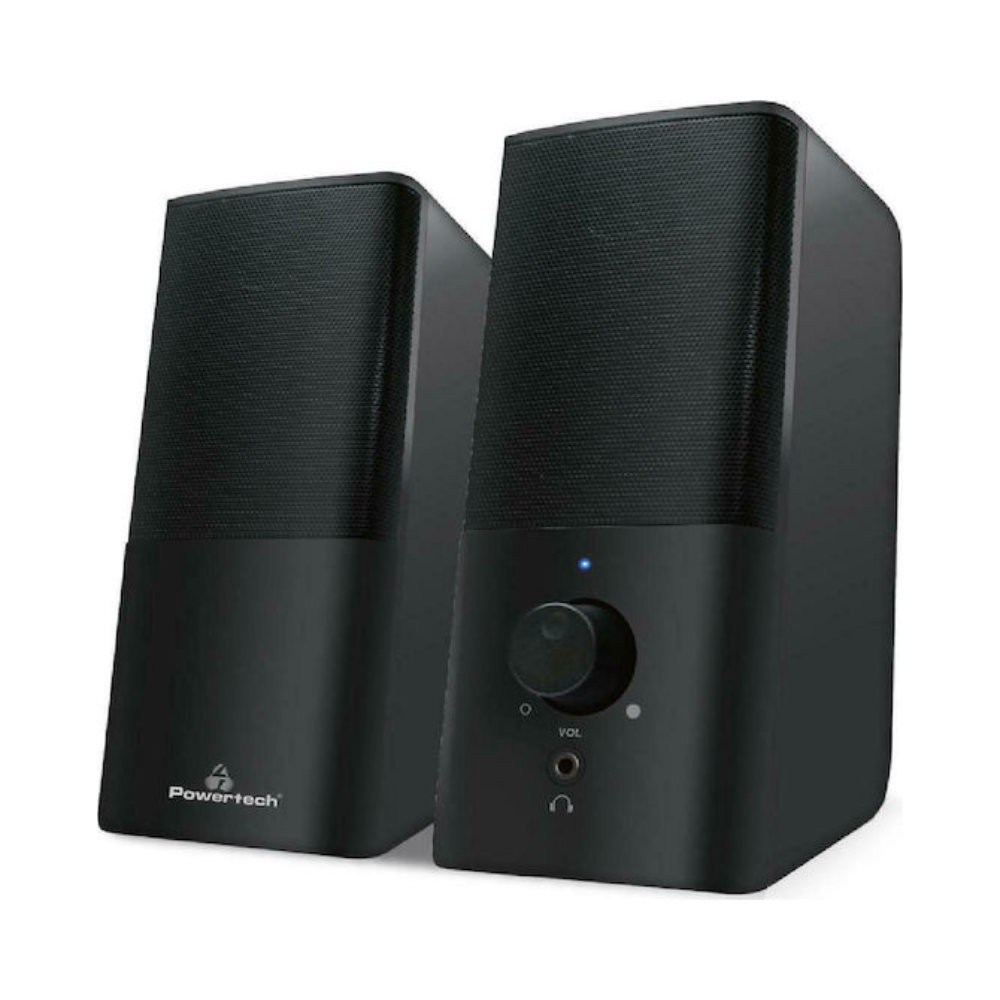 Powertech PT-847 Ηχεία Υπολογιστή 2.0 με Ισχύ 3W Black