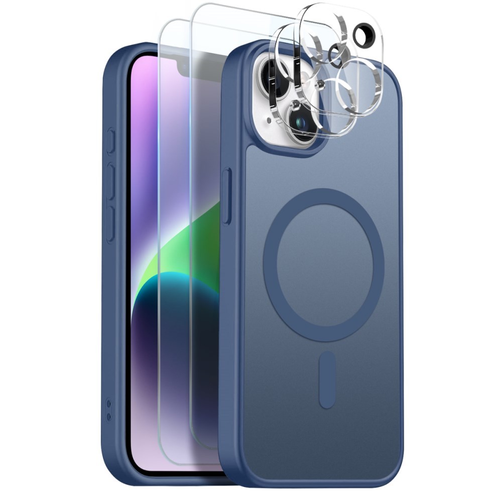 Apple iPhone 14 Plus NORTHJO  Σετ Προστασίας 5 σε 1 - Σκληρή Θήκη και Προστασία Οθόνης/Κάμερας Ημιδιάφανη Blue