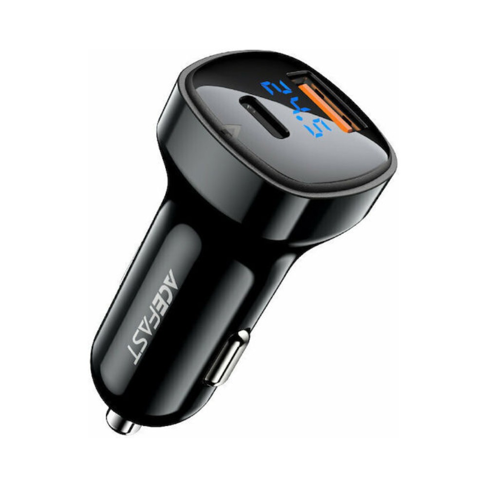 Acefast B4 Φορτιστής Αυτοκινήτου 66W με Θύρες: 1xUSB 1xType-C Black