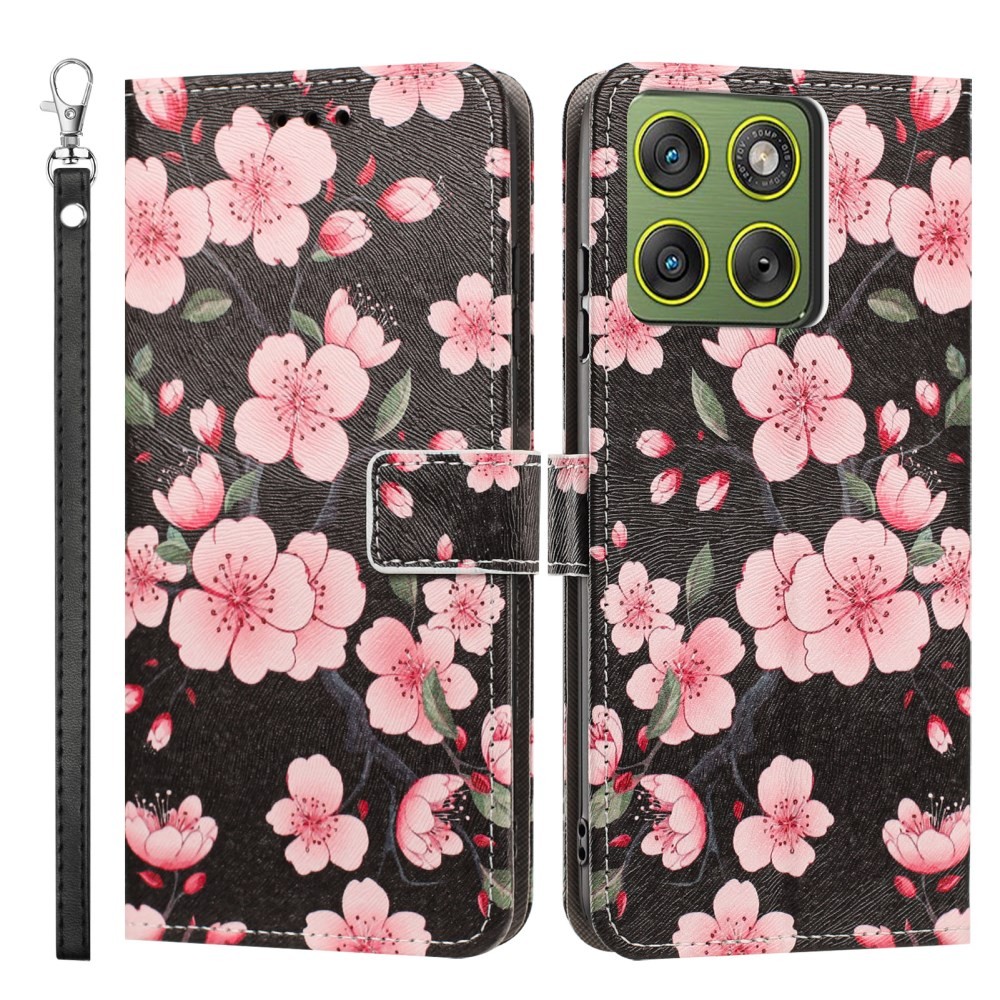 Motorola Moto G47 5G Colored Drawing Θήκη Πορτοφόλι Cherry Blossoms