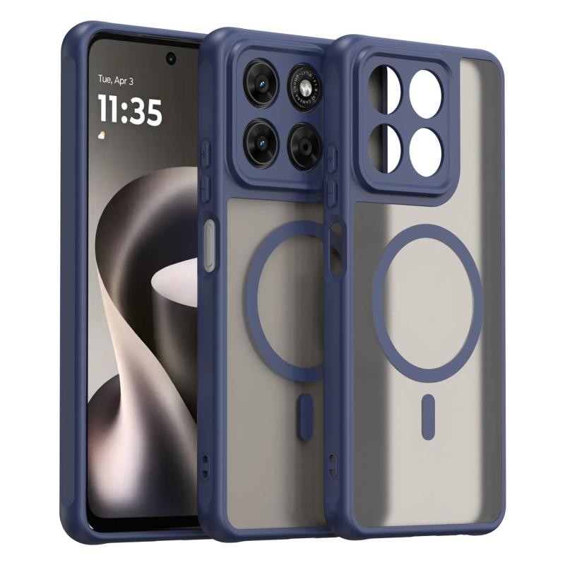 Motorola Moto G47 5G Magsafe Ημιδιάφανη Σκληρή Θήκη Blue
