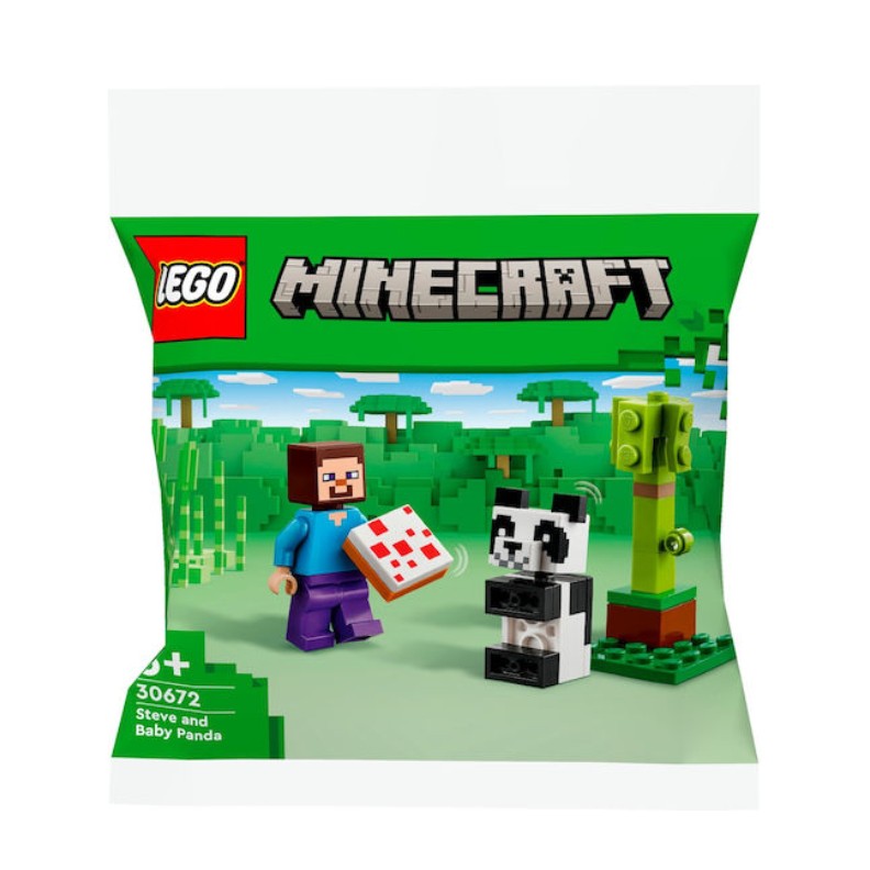 LEGO 6465079 Minecraft Steve & Baby Panda για 6+ Ετών 
