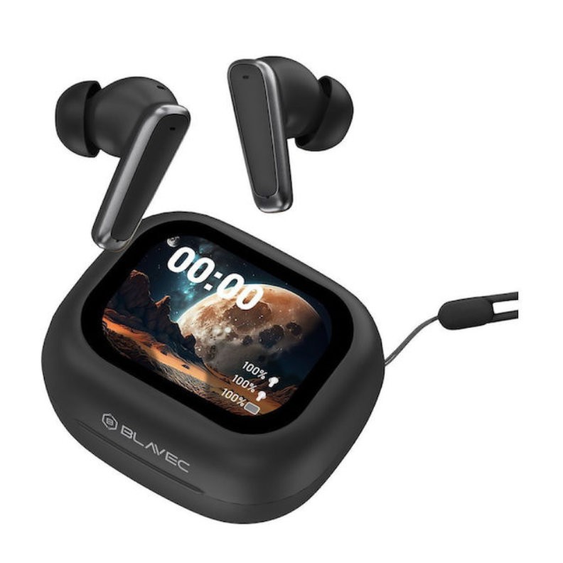 Blavec BW-07 In-ear Bluetooth Handsfree Ακουστικά με Θήκη Φόρτισης Black