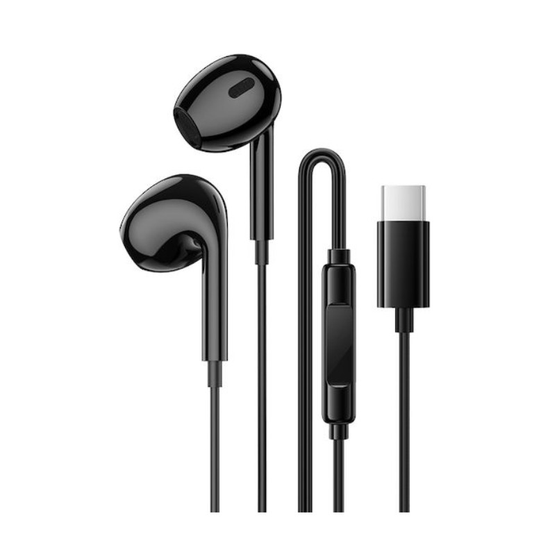 Borofone BM100 Max Handsfree Ακουστικά με Βύσμα USB-C Black
