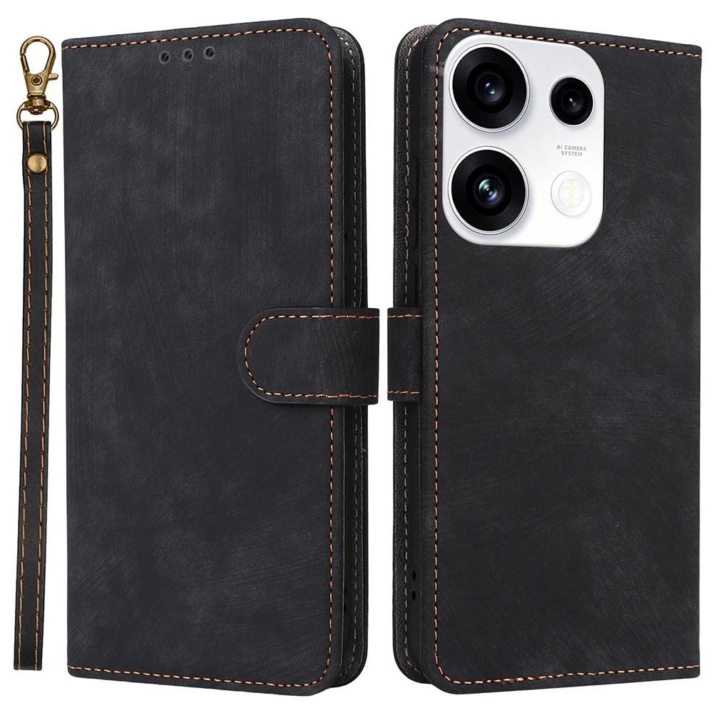 Oppo Reno16 F 5G / Reno16 FS 5G Brush Magnetic Θήκη Πορτοφόλι Black