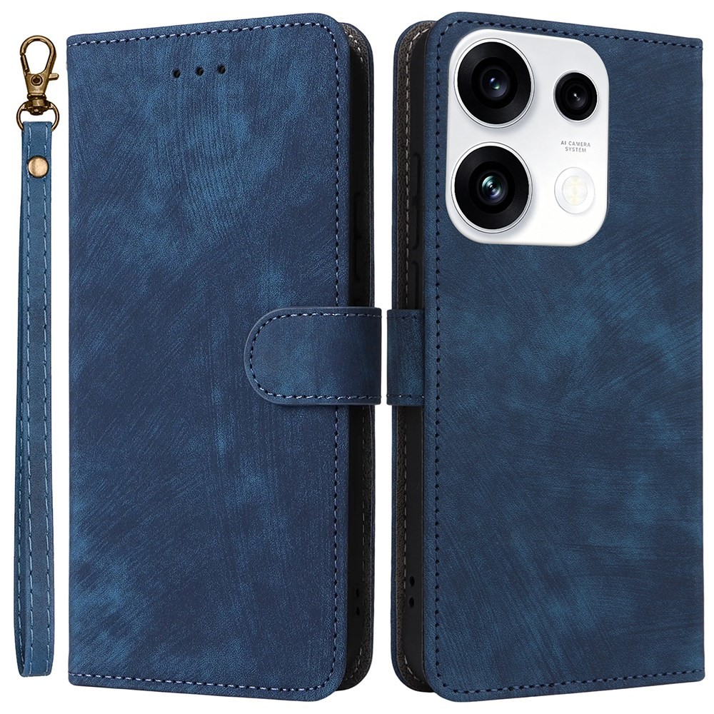 Oppo Reno16 F 5G / Reno16 FS 5G Brush Magnetic Θήκη Πορτοφόλι Blue