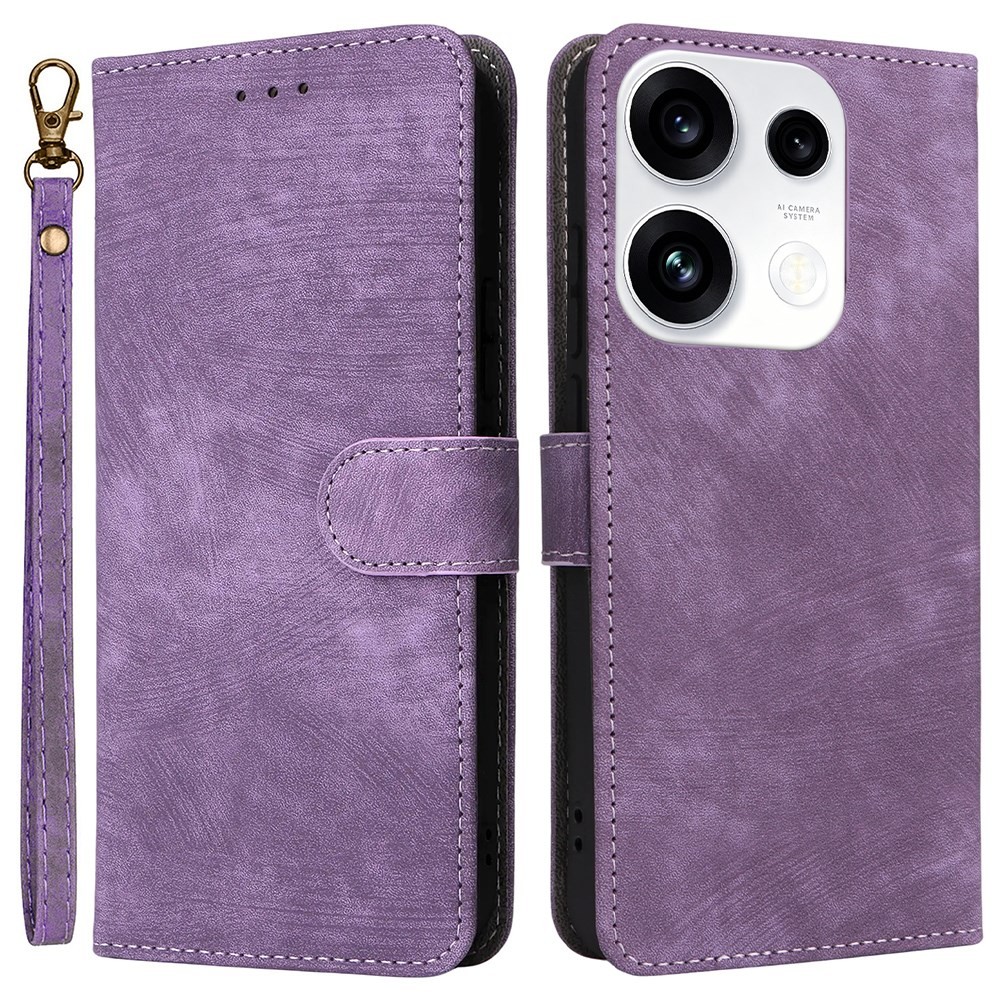 Oppo Reno16 F 5G / Reno16 FS 5G Brush Magnetic Θήκη Πορτοφόλι Purple