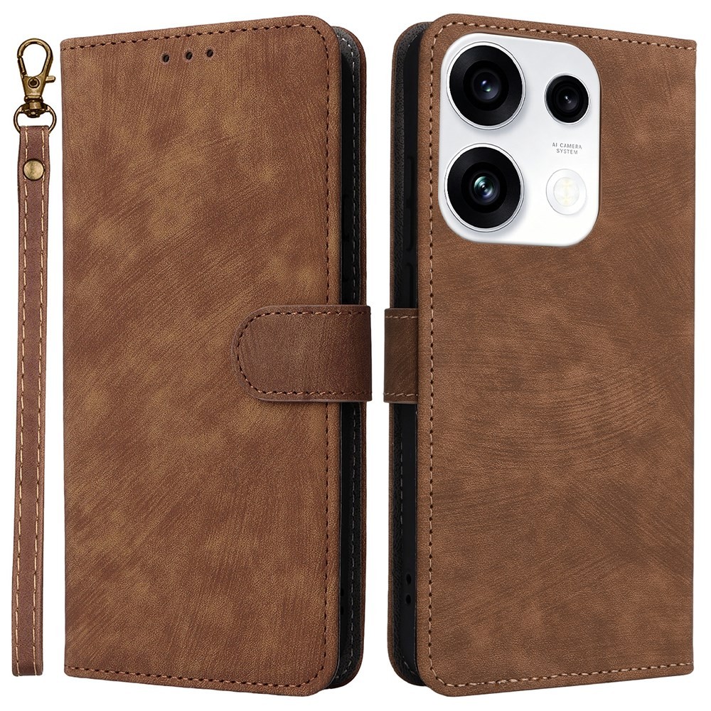 Oppo Reno16 F 5G / Reno16 FS 5G Brush Magnetic Θήκη Πορτοφόλι Brown