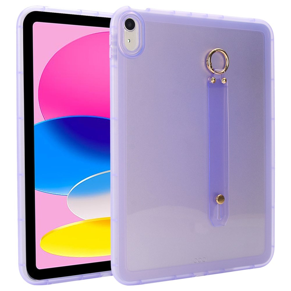 Apple iPad 10.9 (2022) / iPad 11 (2025) Θήκη Σιλικόνης με Λουράκι Καρπού Ημιδιάφανο Purple