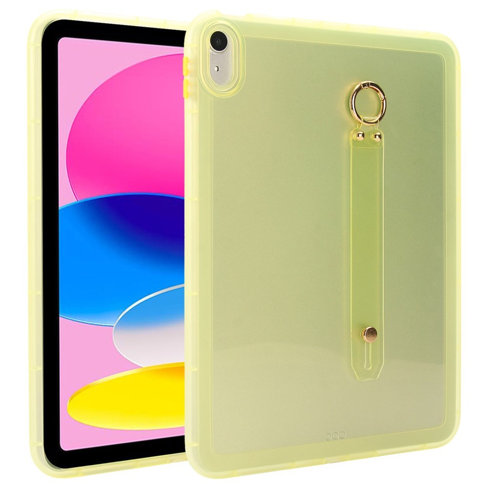 Apple iPad 10.9 (2022) / iPad 11 (2025) Θήκη Σιλικόνης με Λουράκι Καρπού Ημιδιάφανο Yellow