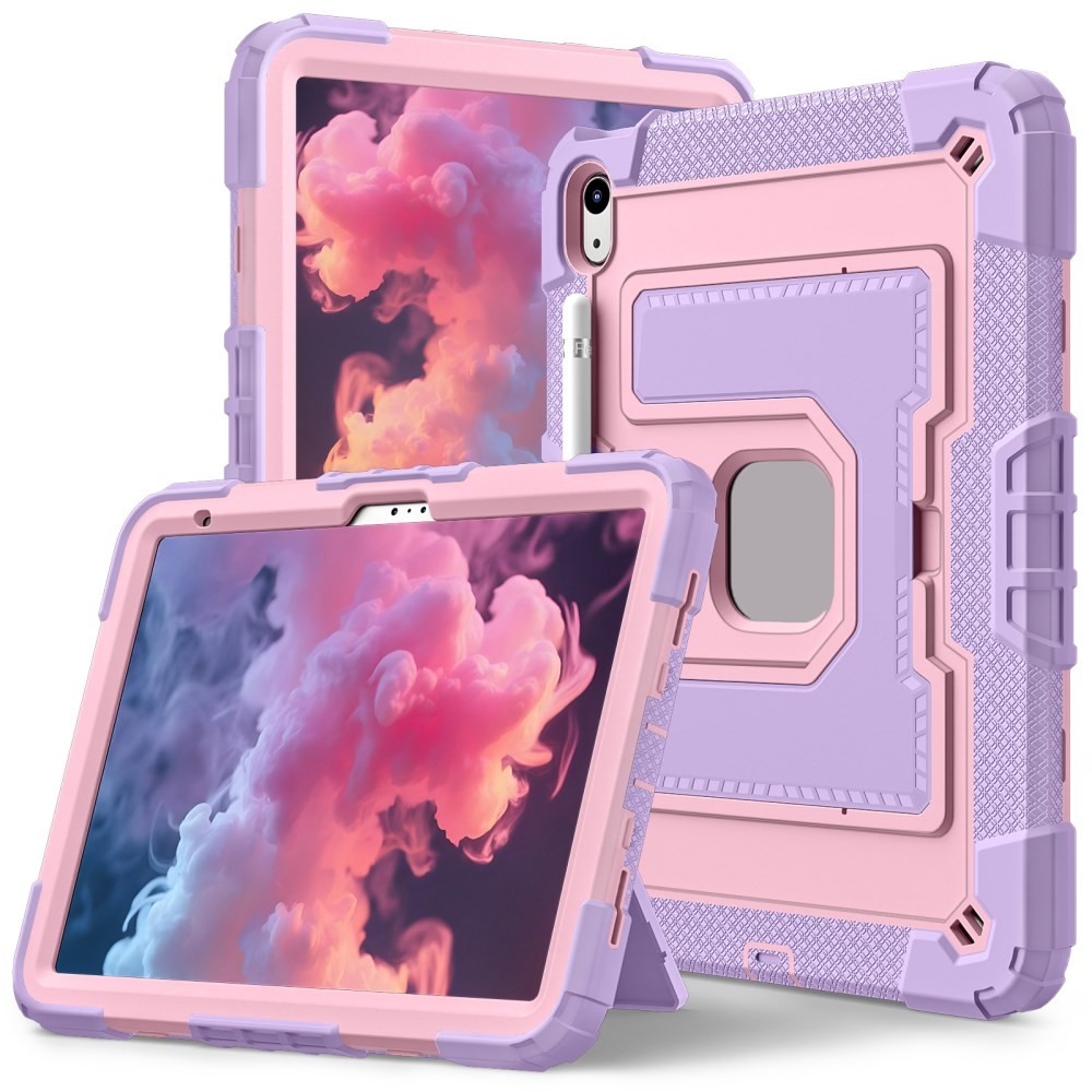 Apple iPad 10.9 (2022) / iPad 11 (2025) Σκληρή Θήκη με Βάση Στήριξης και Υποδοχή για Πενάκι Purple/Pink