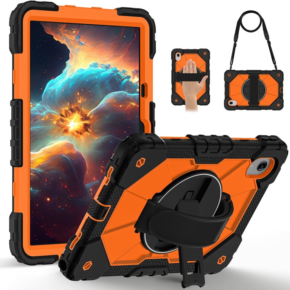 Lenovo Idea Tab 11 Σκληρή Θήκη με Βάση Στήριξης και Λουράκια Λαιμού & Καρπού Black/Orange