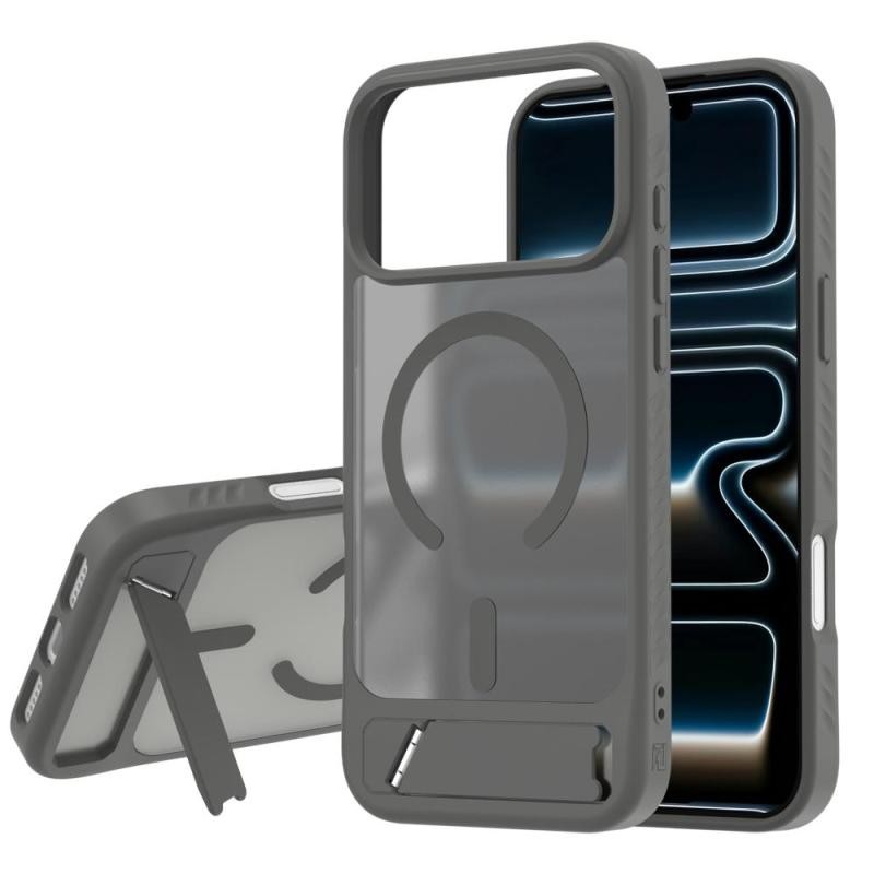 Apple iPhone 17 Pro Max/18 Pro Max LeReach Le-Chic Series Magsafe Σκληρή Θήκη με Stand Grey