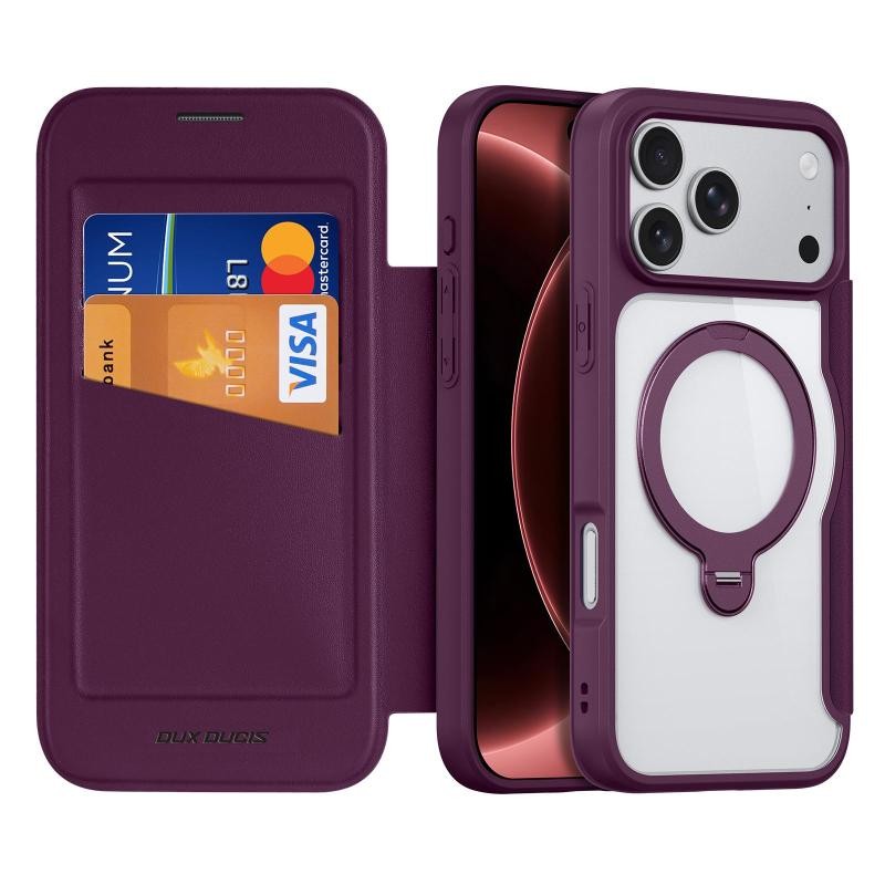 Apple iPhone 17 Pro Max/18 Pro Max DUX DUCIS Skin X Pro Series Magsafe Θήκη Βιβλίο Cherry Red