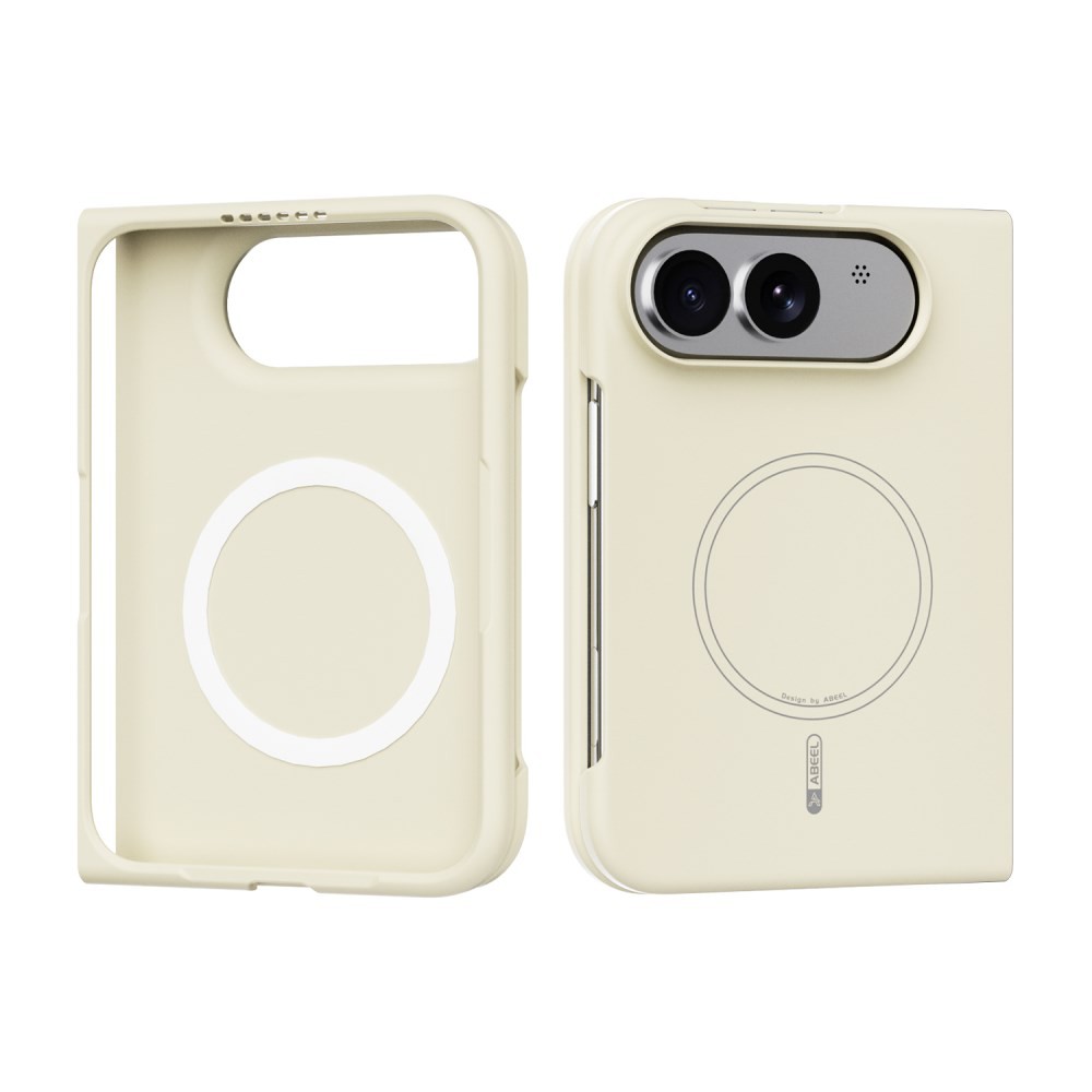 Apple iPhone Duo ABEEL Liquid Silicone Magsafe Θήκη Σιλικόνης Beige