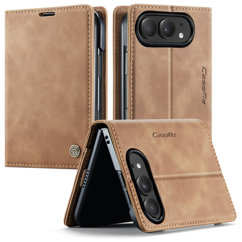 Apple iPhone Duo CaseMe 013 Retro Θήκη Βιβλίο Brown