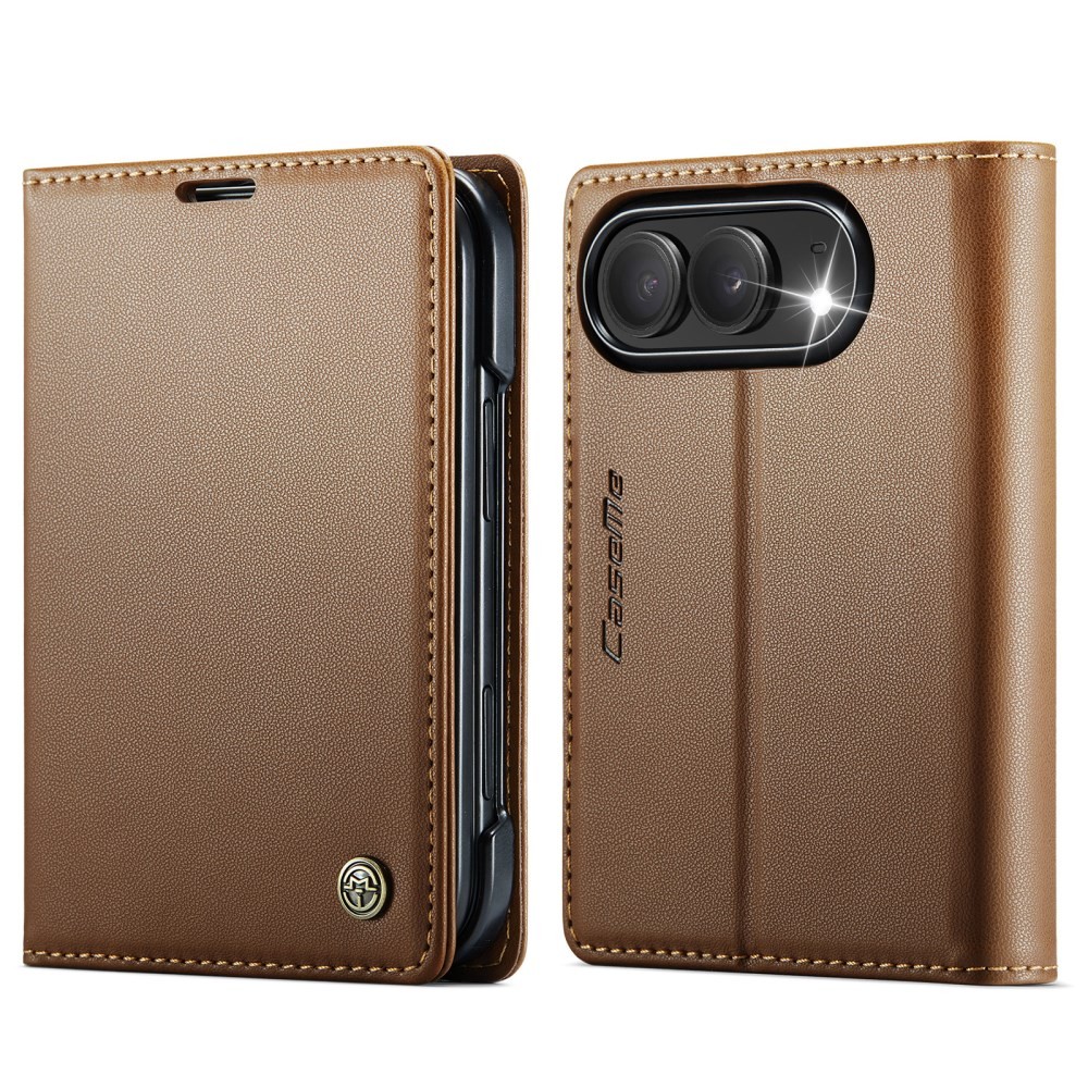 Apple iPhone Duo CaseMe 023 Luminus Θήκη Βιβλίο Brown