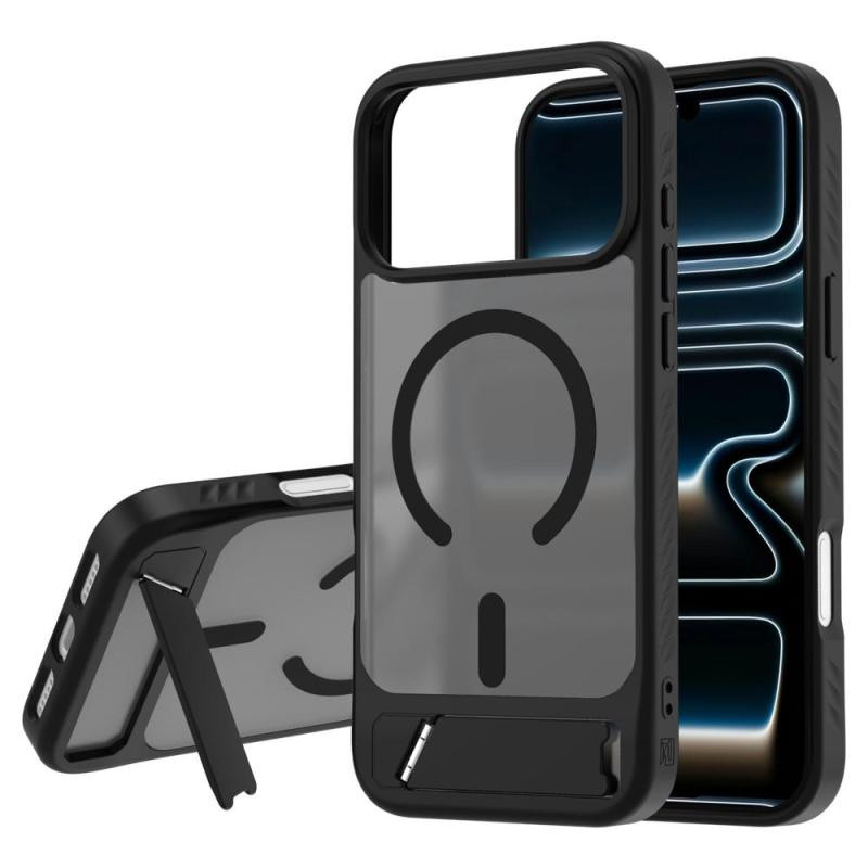 Apple iPhone 17 Pro Max/18 Pro Max LeReach Le-Chic Series Magsafe Σκληρή Θήκη με Stand Black