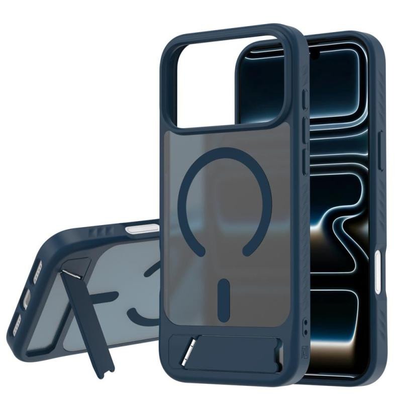 Apple iPhone 17 Pro Max/18 Pro Max LeReach Le-Chic Series Magsafe Σκληρή Θήκη με Stand Dark Blue